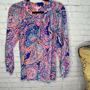 Lily Pulitzer blouse / shirt, size medium and multicolored paisley pattern.
